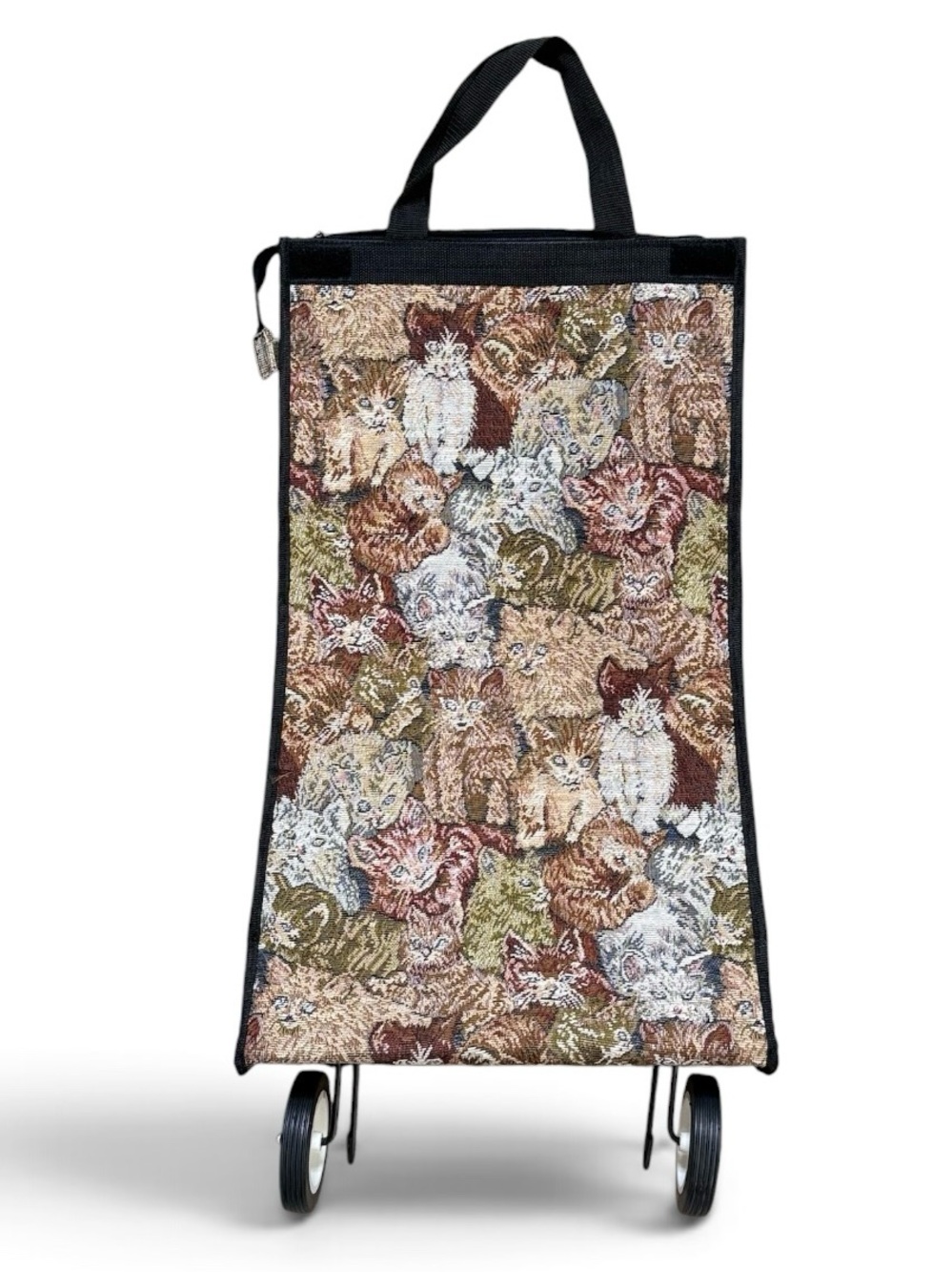 Vintage Cat Rolling Bag Tapestry Travel Shopping Folding